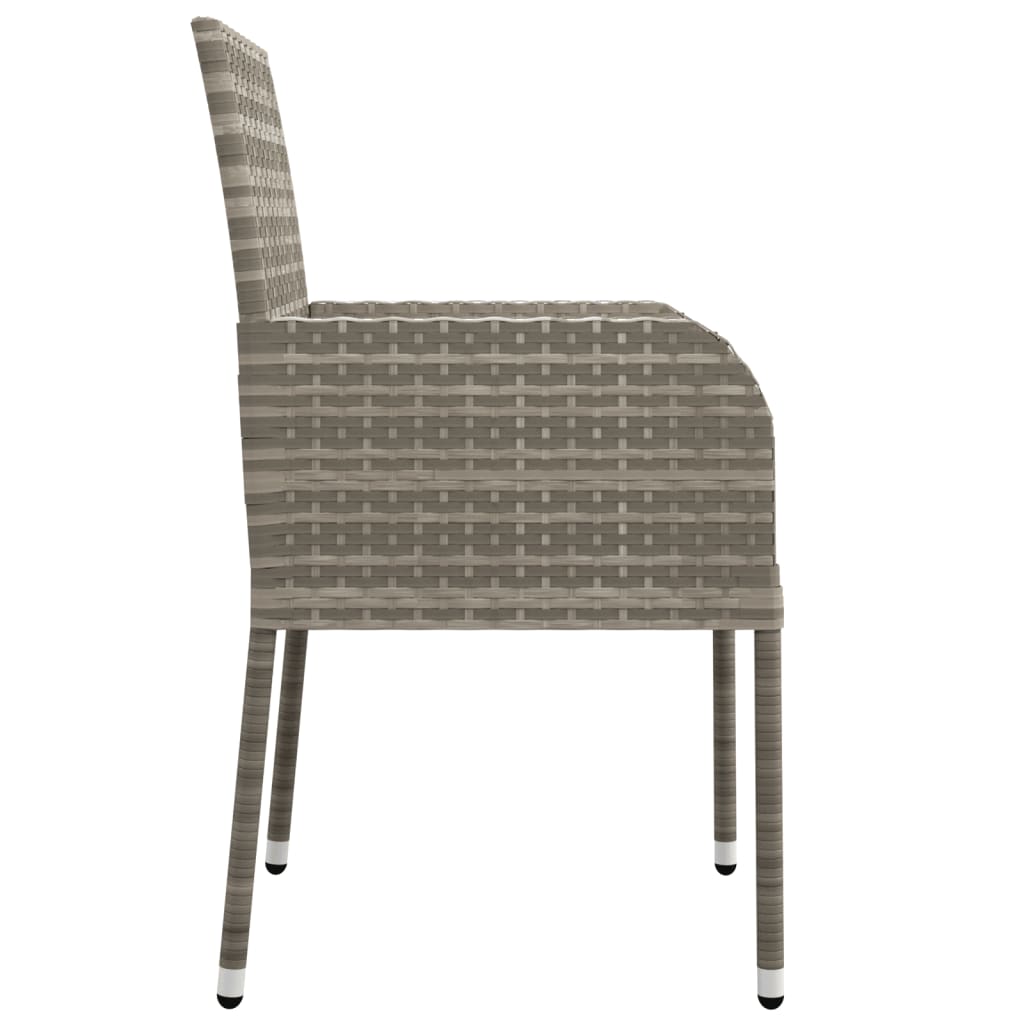Gartenstühle mit Kissen 2 Stk. Poly Rattan Grau - Pazzar.ch
