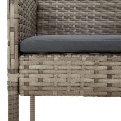 Gartenstühle mit Kissen 2 Stk. Poly Rattan Grau - Pazzar.ch