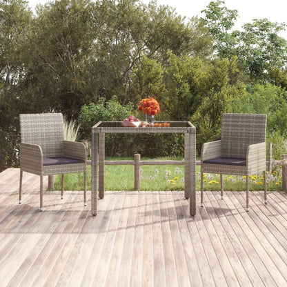 Gartenstühle mit Kissen 2 Stk. Poly Rattan Grau - Pazzar.ch
