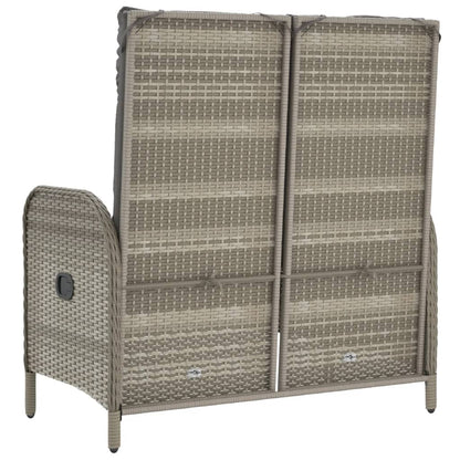Gartenbank mit Liegefunktion und Kissen 107 cm Poly Rattan Grau - Pazzar.ch