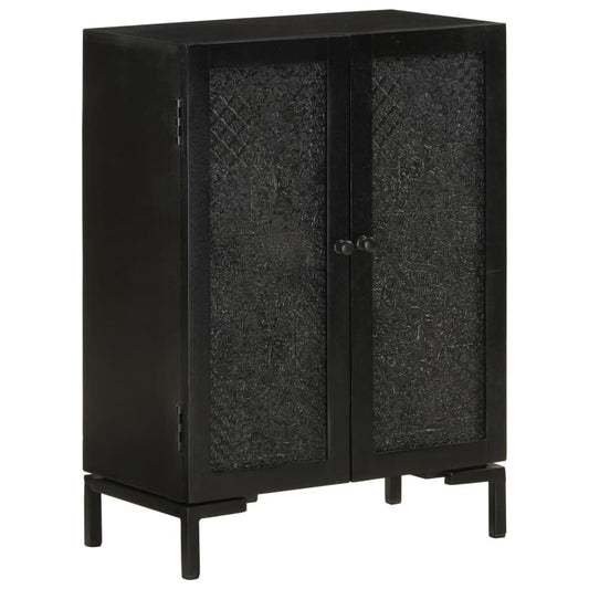 Sideboard Schwarz 55x30x77 cm Massivholz Mango und Eisen - Pazzar.ch