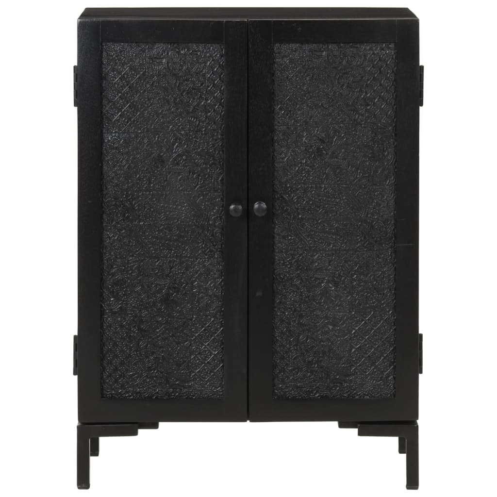 Sideboard Schwarz 55x30x77 cm Massivholz Mango und Eisen - Pazzar.ch