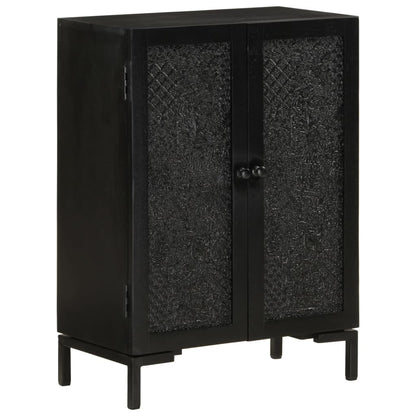 Sideboard Schwarz 55x30x77 cm Massivholz Mango und Eisen - Pazzar.ch