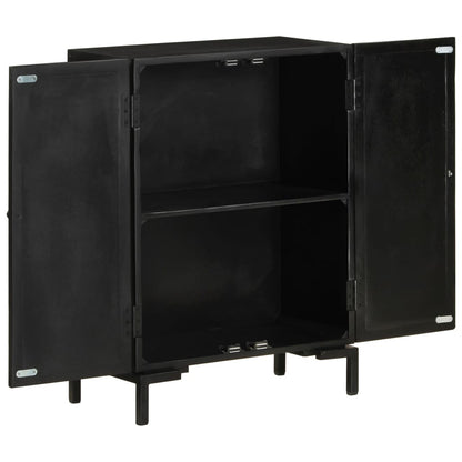Sideboard Schwarz 55x30x77 cm Massivholz Mango und Eisen - Pazzar.ch