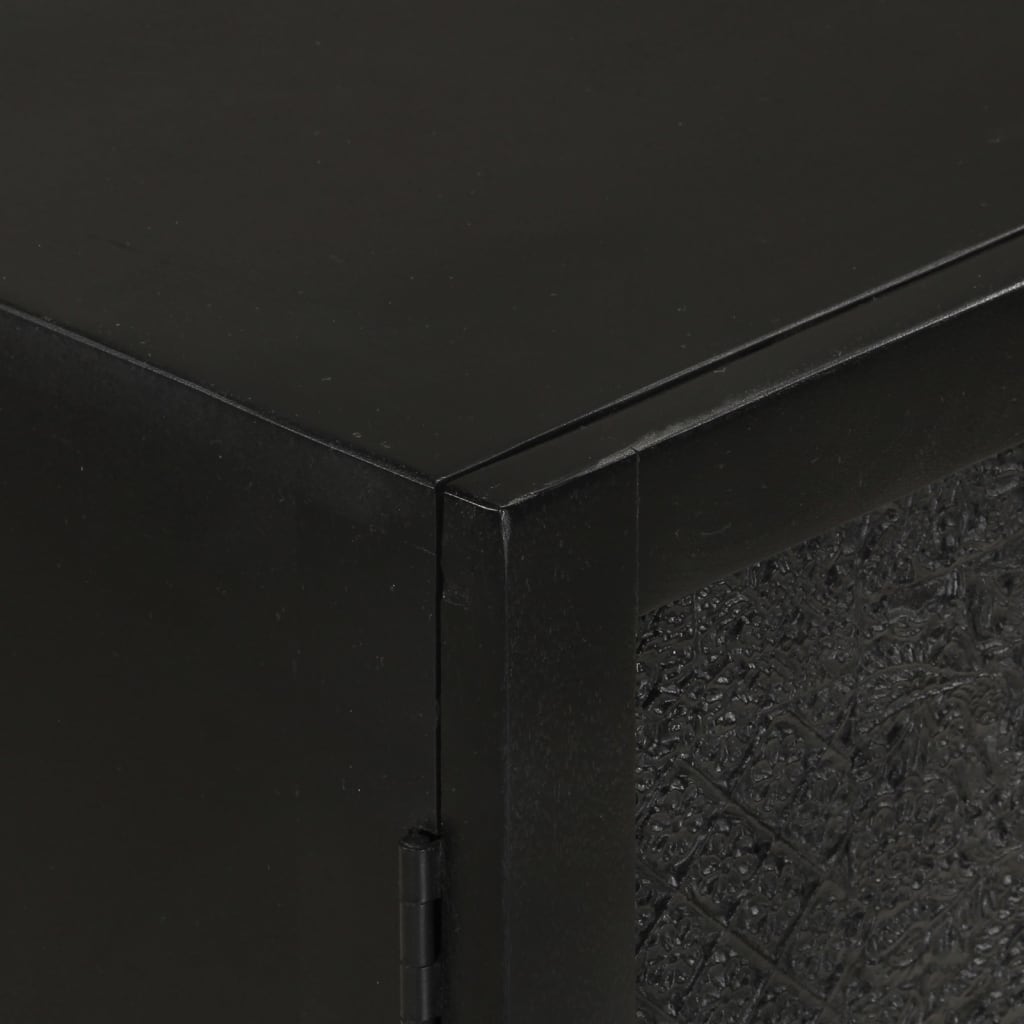 Sideboard Schwarz 55x30x77 cm Massivholz Mango und Eisen - Pazzar.ch