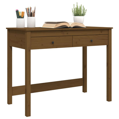 Schreibtisch mit Schubladen Honigbraun 100x50x78 cm Massivholz - Pazzar.ch