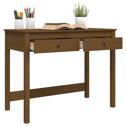 Schreibtisch mit Schubladen Honigbraun 100x50x78 cm Massivholz - Pazzar.ch