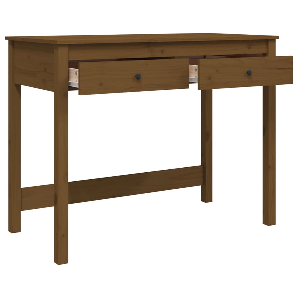 Schreibtisch mit Schubladen Honigbraun 100x50x78 cm Massivholz - Pazzar.ch