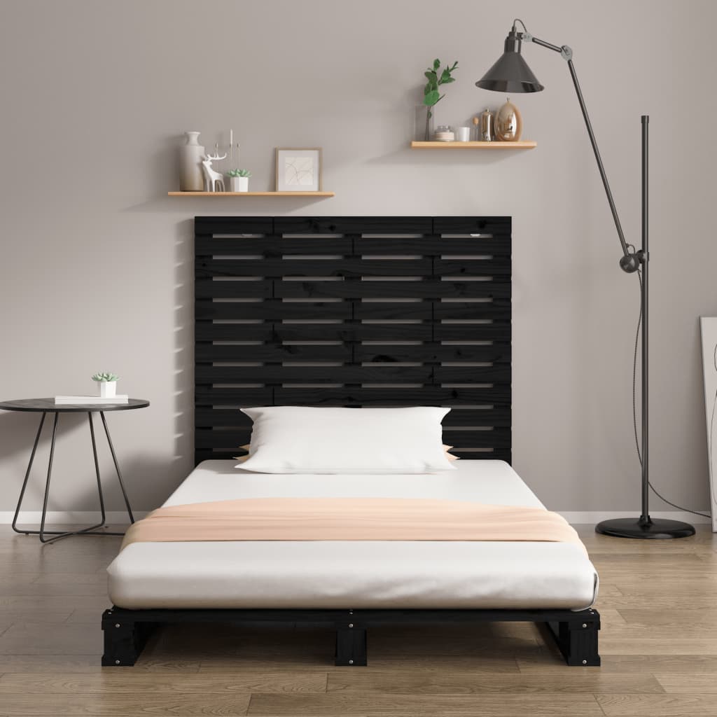 Wand-Kopfteil Schwarz 106x3x91,5 cm Massivholz Kiefer - Pazzar.ch