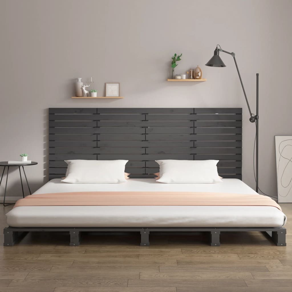 Wand-Kopfteil Grau 206x3x91,5 cm Massivholz Kiefer - Pazzar.ch