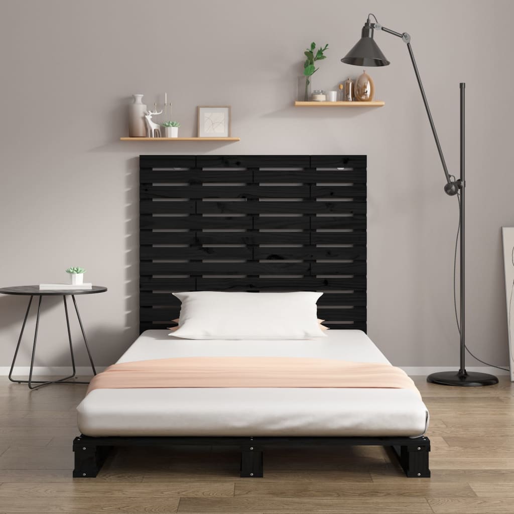 Wand-Kopfteil Schwarz 96x3x91,5 cm Massivholz Kiefer - Pazzar.ch
