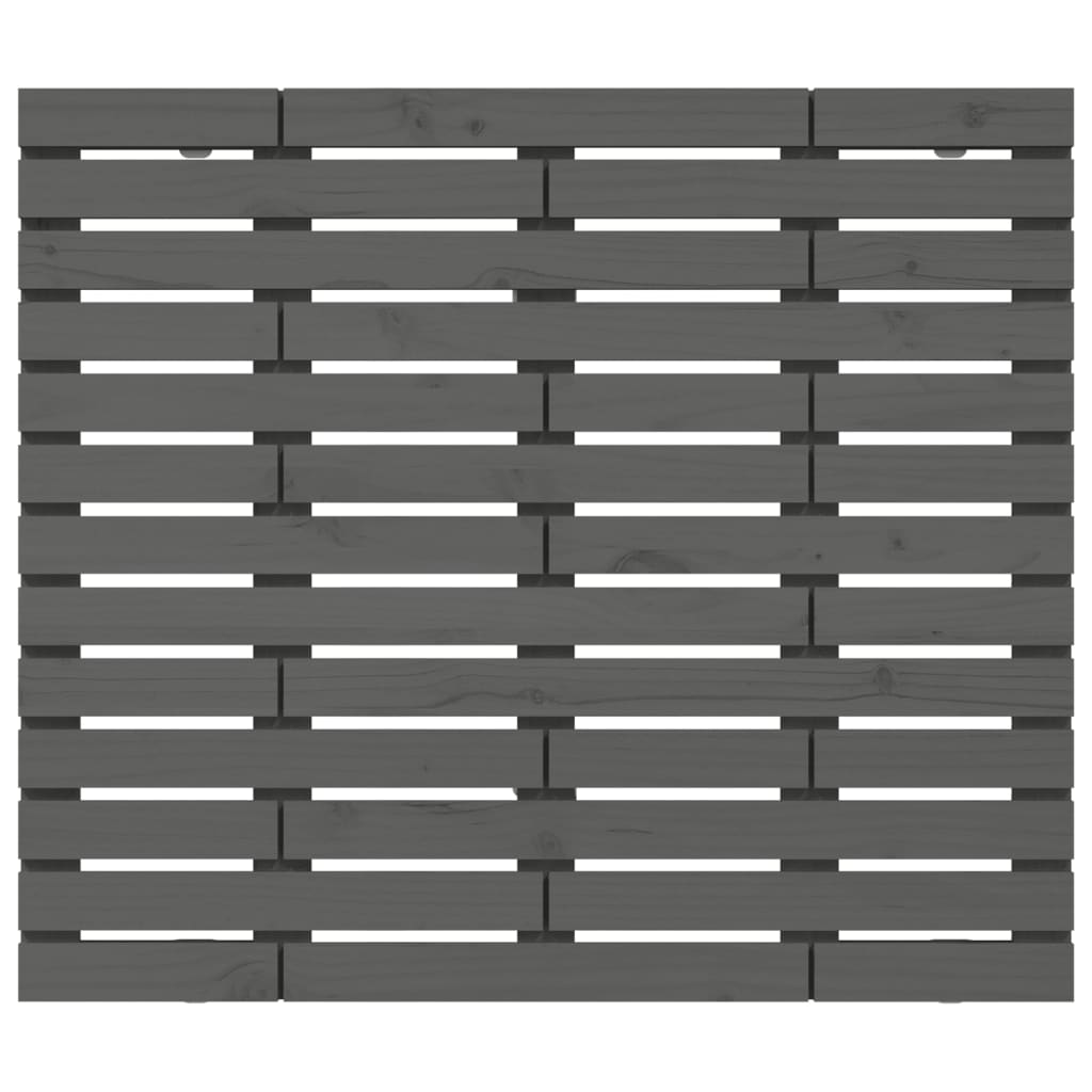 Wand-Kopfteil Grau 126x3x91,5 cm Massivholz Kiefer