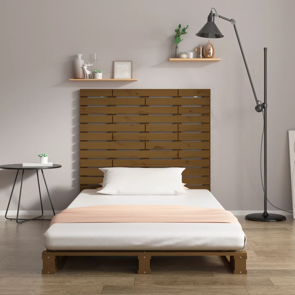 Wand-Kopfteil Honigbraun 126x3x91,5 cm Massivholz Kiefer - Pazzar.ch