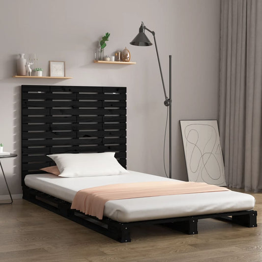 Wand-Kopfteil Schwarz 126x3x91,5 cm Massivholz Kiefer - Pazzar.ch