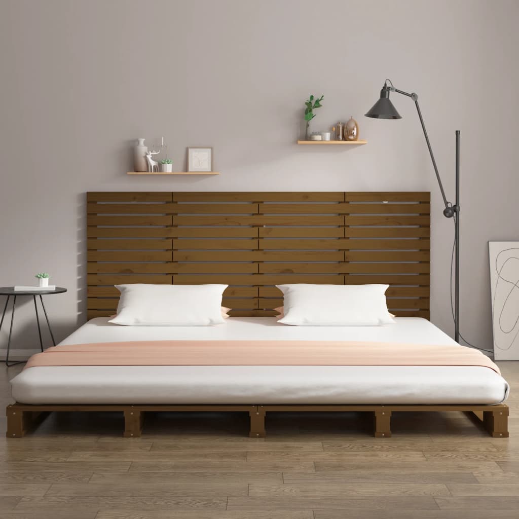 Wand-Kopfteil Honigbraun 156x3x91,5 cm Massivholz Kiefer