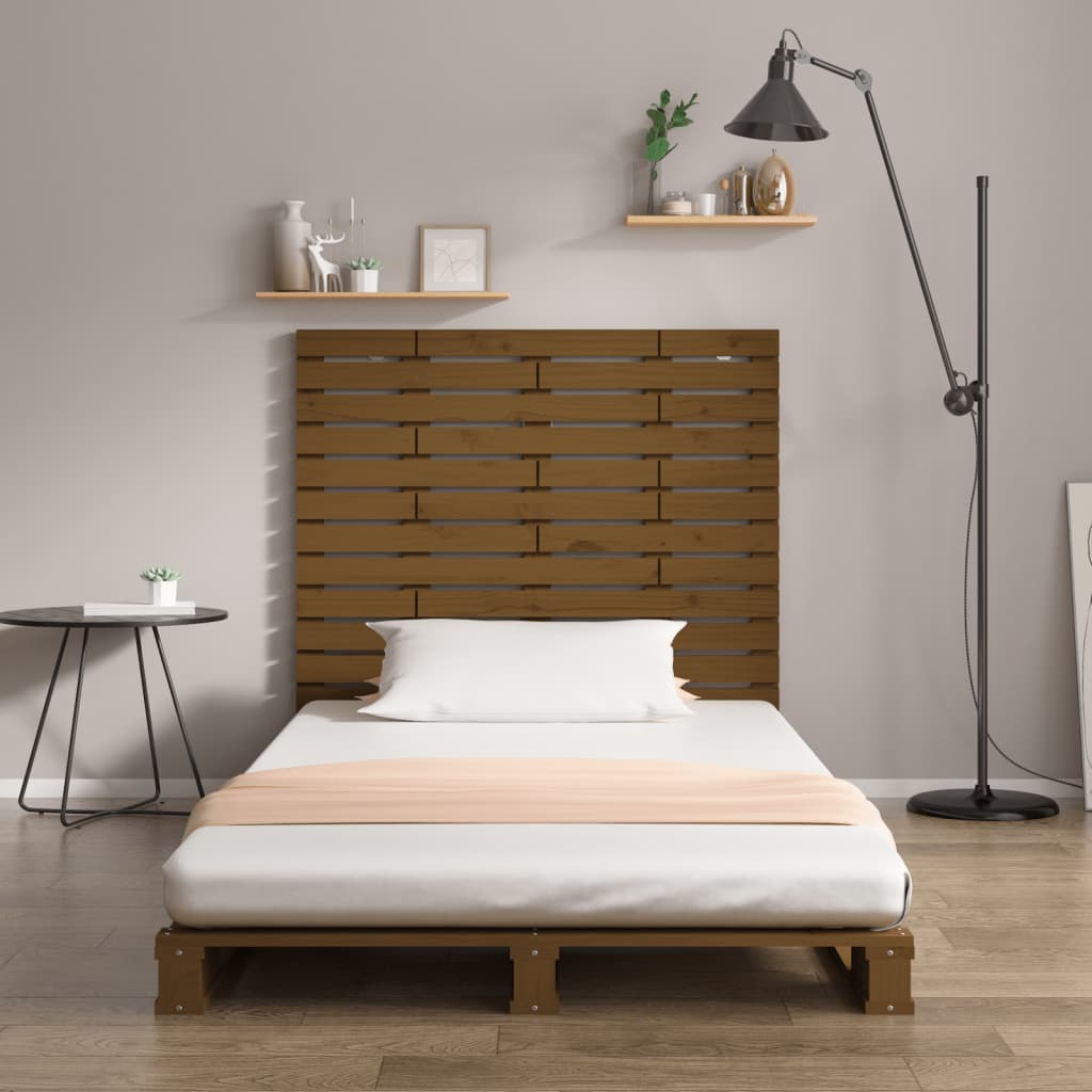 Wand-Kopfteil Honigbraun 81x3x91,5 cm Massivholz Kiefer - Pazzar.ch