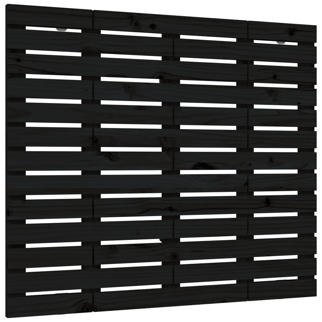 Wand-Kopfteil Schwarz 81x3x91,5 cm Massivholz Kiefer