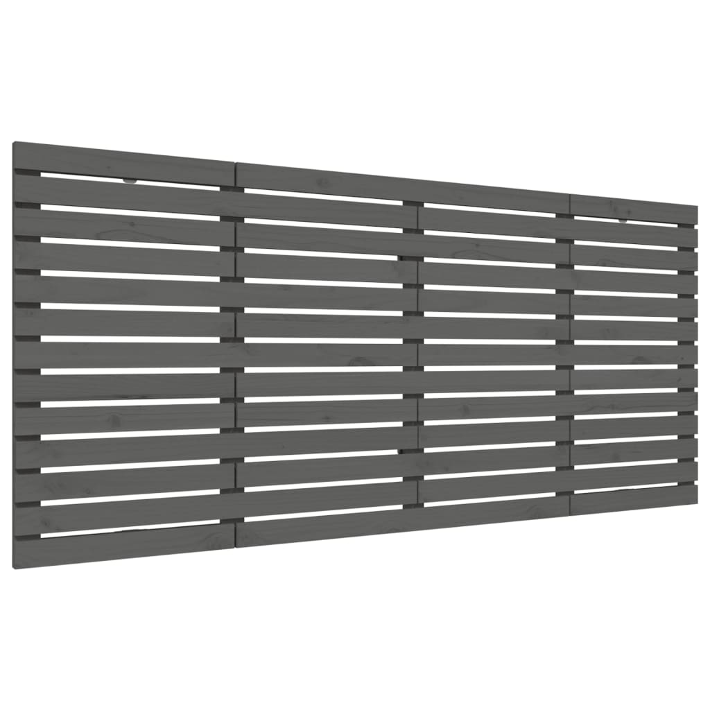 Wand-Kopfteil Grau 166x3x91,5 cm Massivholz Kiefer