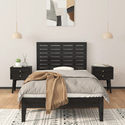 Wand-Kopfteil Schwarz 106x3x63 cm Massivholz Kiefer - Pazzar.ch