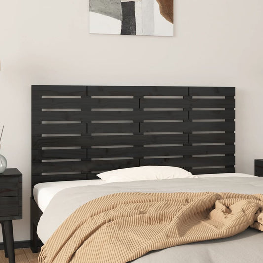 Wand-Kopfteil Schwarz 126x3x63 cm Massivholz Kiefer - Pazzar.ch