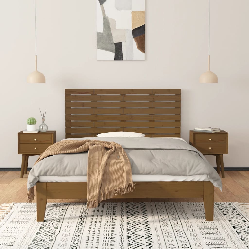 Wand-Kopfteil Honigbraun 146x3x63 cm Massivholz Kiefer - Pazzar.ch