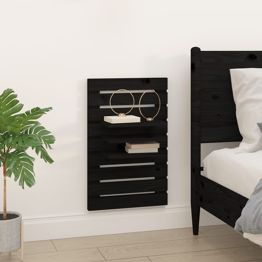 Wand-Nachttische 2 Stk. Schwarz Massivholz Kiefer - Pazzar.ch