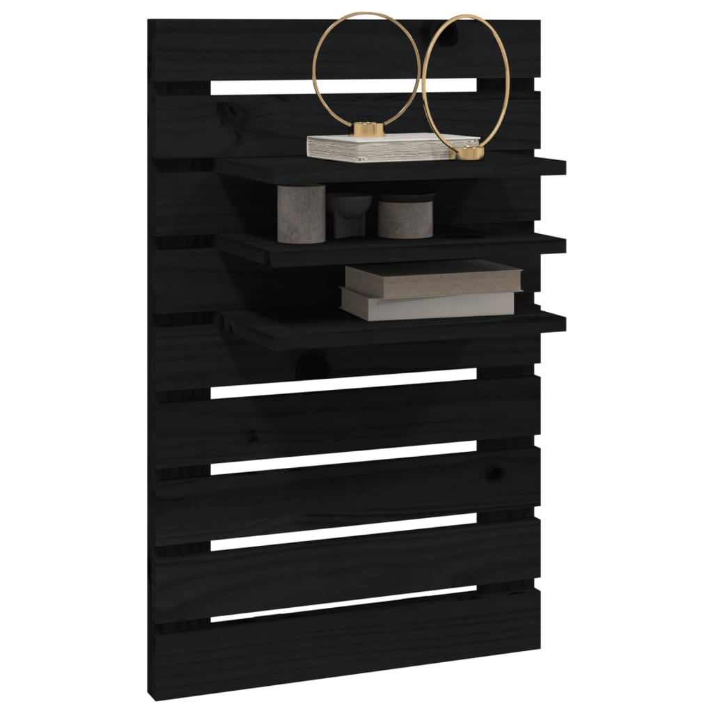 Wand-Nachttische 2 Stk. Schwarz Massivholz Kiefer - Pazzar.ch