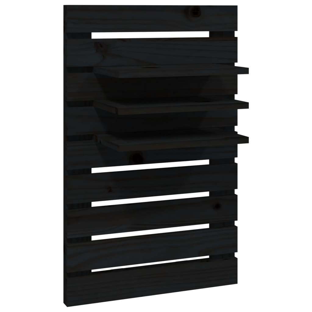Wand-Nachttische 2 Stk. Schwarz Massivholz Kiefer - Pazzar.ch