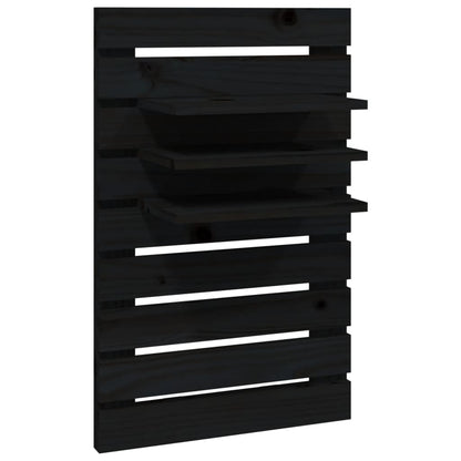 Wand-Nachttische 2 Stk. Schwarz Massivholz Kiefer - Pazzar.ch