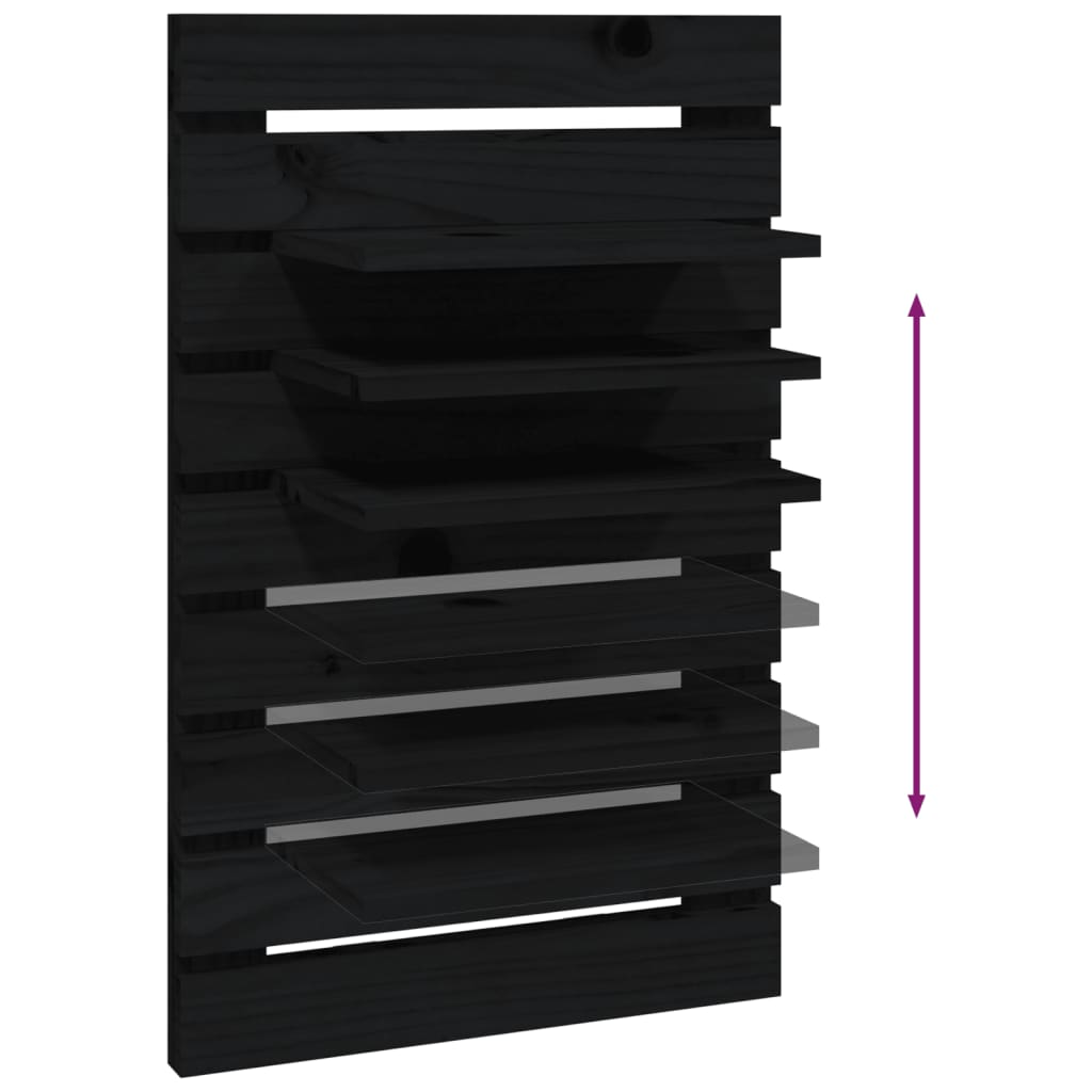 Wand-Nachttische 2 Stk. Schwarz Massivholz Kiefer - Pazzar.ch