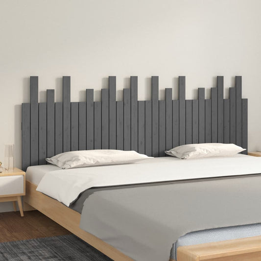 Wand-Kopfteil Grau 204x3x80 cm Massivholz Kiefer - Pazzar.ch