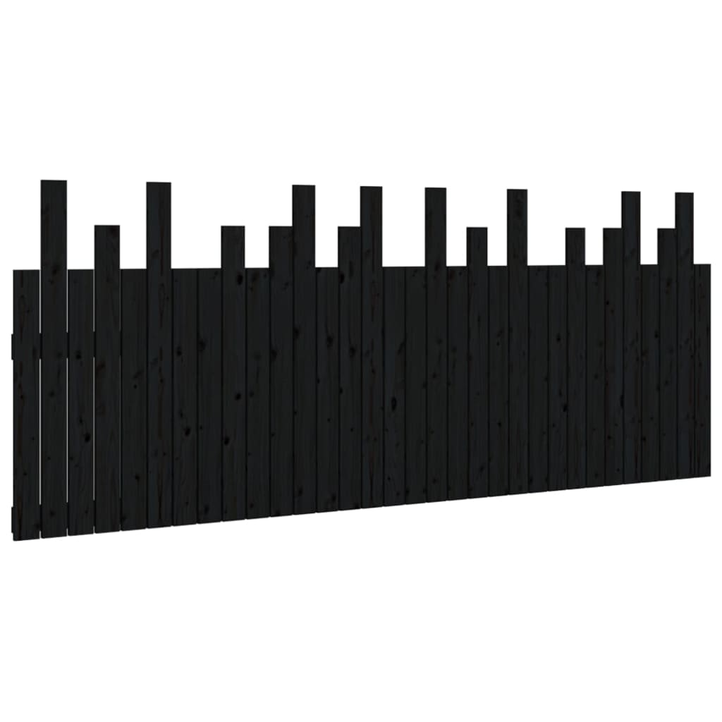 Wand-Kopfteil Schwarz 204x3x80 cm Massivholz Kiefer - Pazzar.ch