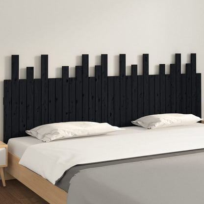 Wand-Kopfteil Schwarz 204x3x80 cm Massivholz Kiefer - Pazzar.ch