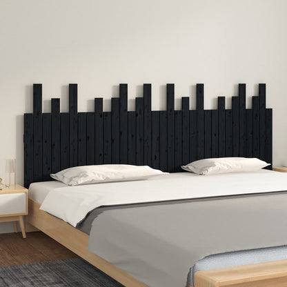 Wand-Kopfteil Schwarz 204x3x80 cm Massivholz Kiefer - Pazzar.ch