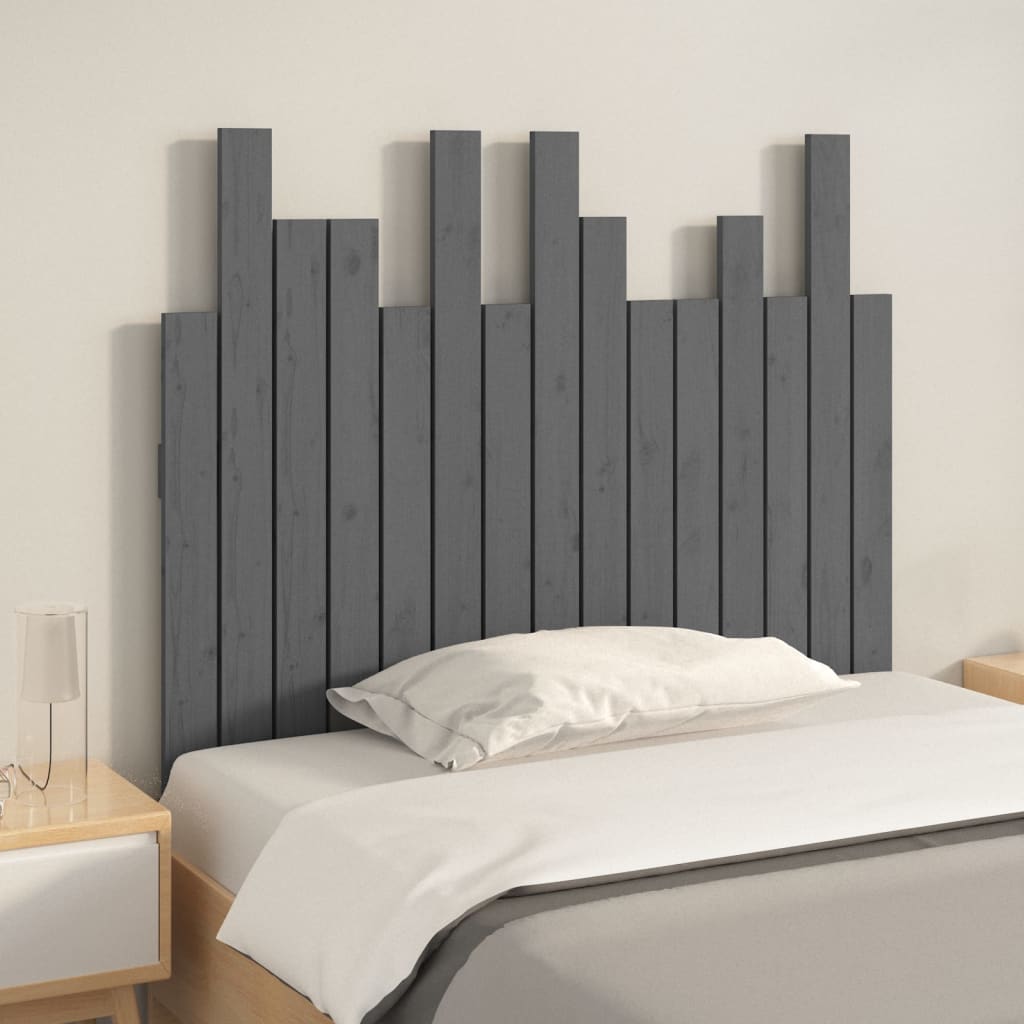 Wand-Kopfteil Grau 95,5x3x80 cm Massivholz Kiefer - Pazzar.ch