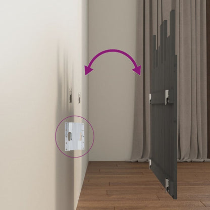 Wand-Kopfteil Grau 95,5x3x80 cm Massivholz Kiefer - Pazzar.ch