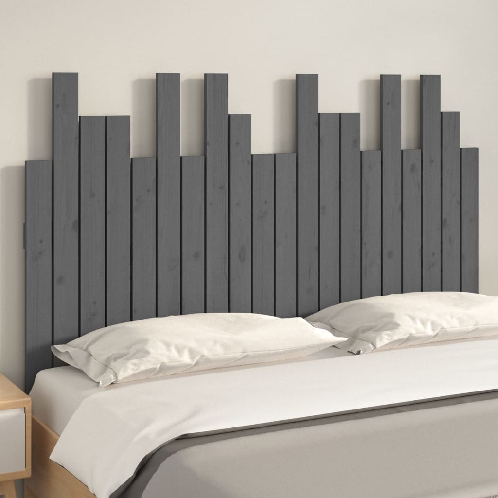 Wand-Kopfteil Grau 127,5x3x80 cm Massivholz Kiefer - Pazzar.ch