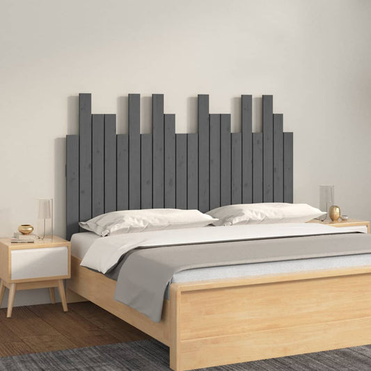 Wand-Kopfteil Grau 127,5x3x80 cm Massivholz Kiefer - Pazzar.ch