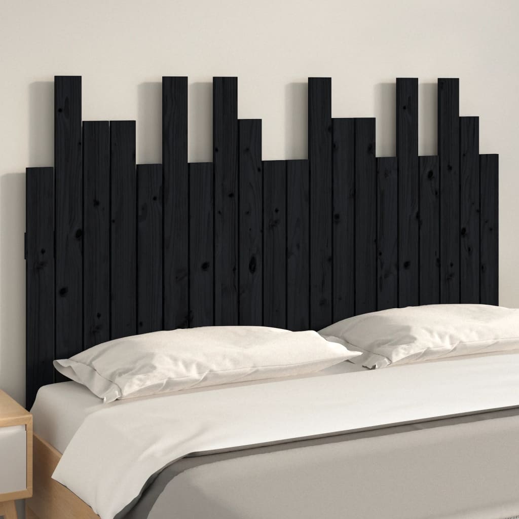 Wand-Kopfteil Schwarz 127,5x3x80 cm Massivholz Kiefer - Pazzar.ch