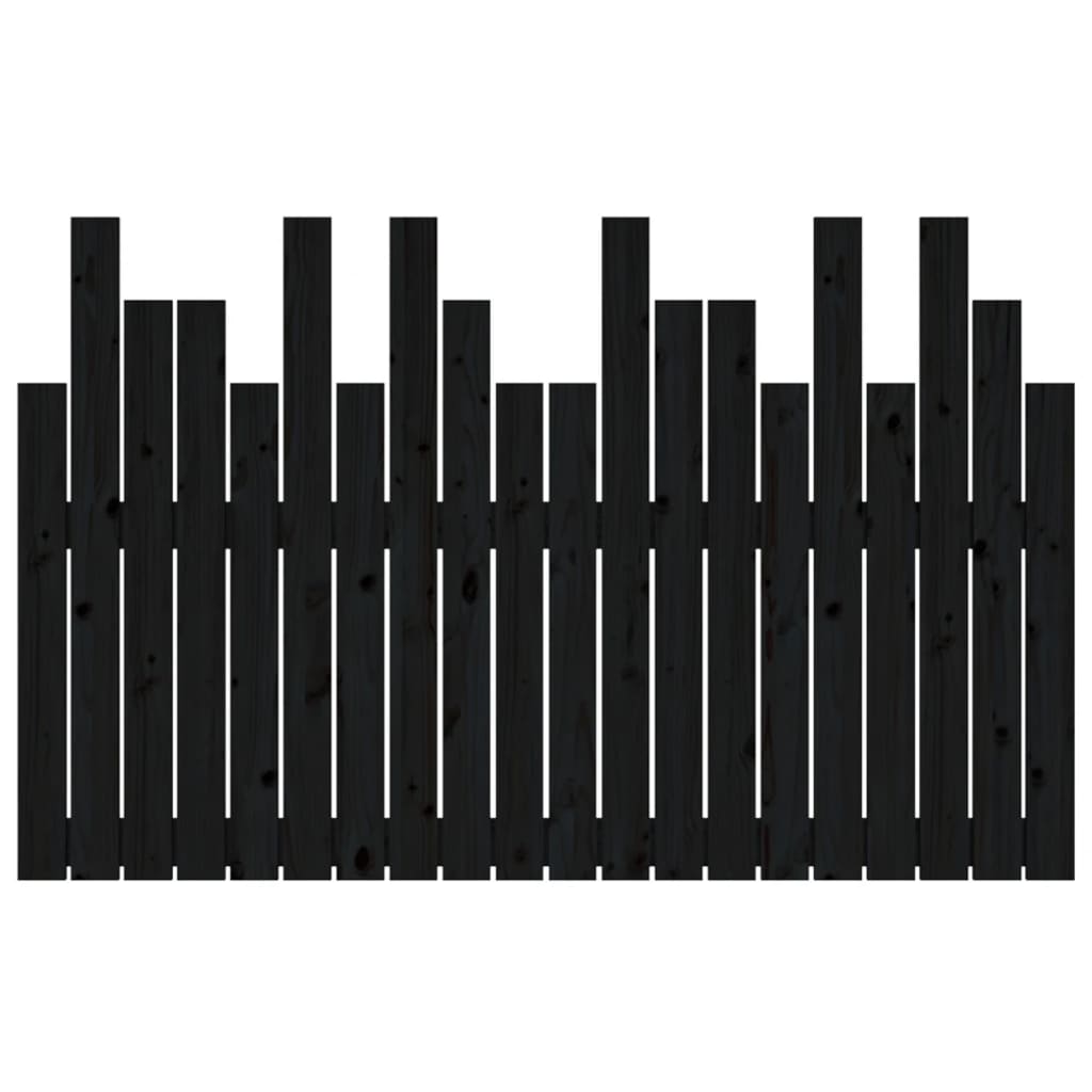 Wand-Kopfteil Schwarz 127,5x3x80 cm Massivholz Kiefer - Pazzar.ch