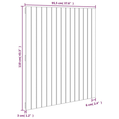 Wand-Kopfteil Schwarz 95,5x3x110 cm Massivholz Kiefer - Pazzar.ch