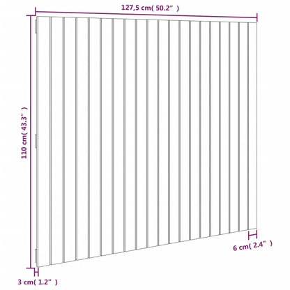 Wand-Kopfteil Schwarz 127,5x3x110 cm Massivholz Kiefer - Pazzar.ch