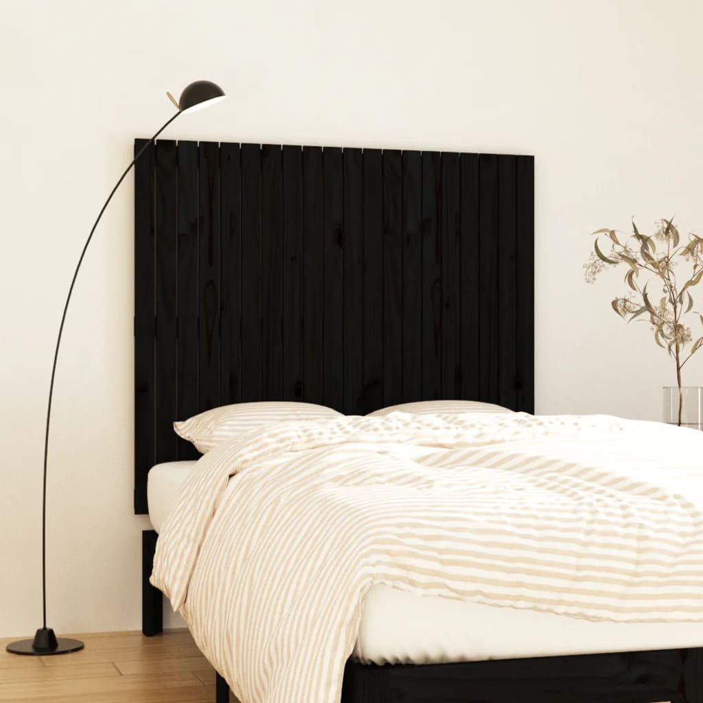 Wand-Kopfteil Schwarz 127,5x3x110 cm Massivholz Kiefer - Pazzar.ch