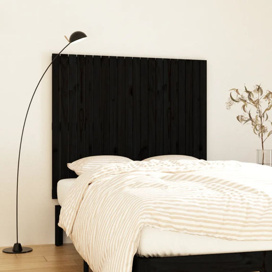 Wand-Kopfteil Schwarz 127,5x3x110 cm Massivholz Kiefer - Pazzar.ch