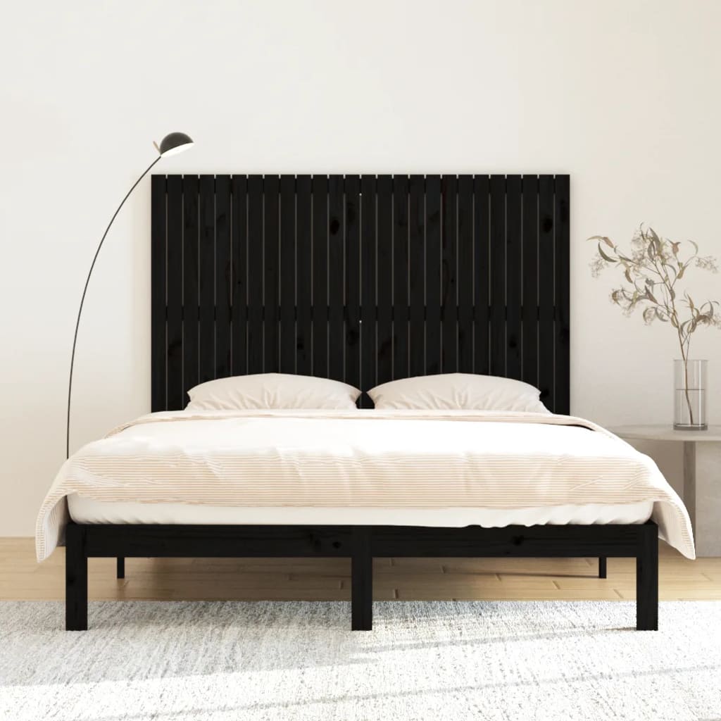 Wand-Kopfteil Schwarz 166x3x110 cm Massivholz Kiefer - Pazzar.ch