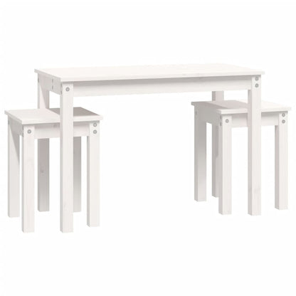Satztische 3 Stk. Weiß Massivholz Kiefer - Pazzar.ch