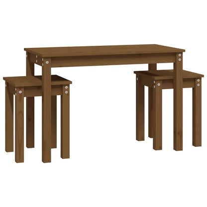 Satztische 3 Stk. Honigbraun Massivholz Kiefer - Pazzar.ch