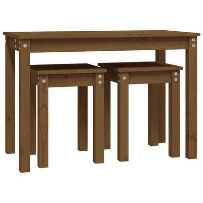 Satztische 3 Stk. Honigbraun Massivholz Kiefer - Pazzar.ch