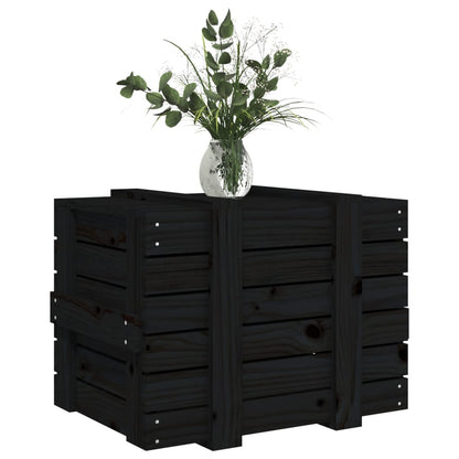 Truhe Schwarz 58x40,5x42 cm Massivholz Kiefer - Pazzar.ch