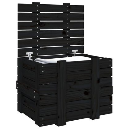 Truhe Schwarz 58x40,5x42 cm Massivholz Kiefer - Pazzar.ch